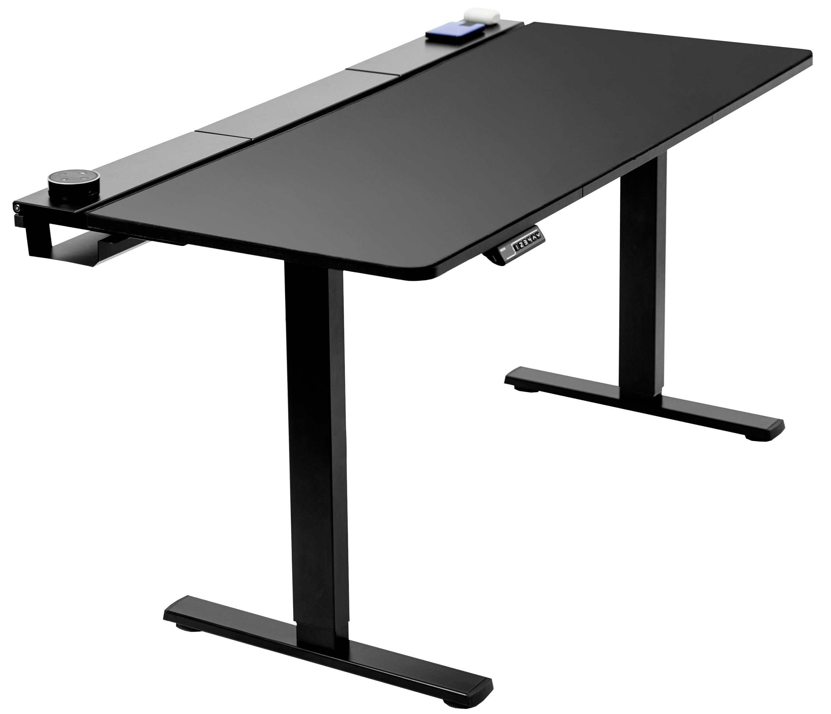 Black Adjustable Height Electric Standing Desk with Cable Management