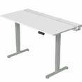 thumbnail image 1 of VIVO Electric 60" x 30" Desk, Full Pad, White Hidden Cable Tabletop, Gray Frame, 1 of 8
