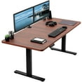 VIVO Electric 60” x 30” Stand Up Desk Workstation, Dark Walnut Top