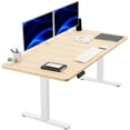 thumbnail image 1 of VIVO Electric 60” x 30” Stand Up Desk Workstation, Light Wood Top, White Frame, 1 of 8