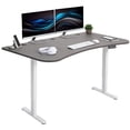thumbnail image 1 of VIVO Electric 63” x 32” Stand Up Desk, Dark Gray Table Top, White Frame, 1 of 8