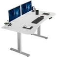 thumbnail image 1 of VIVO Electric 63” x 32” Stand Up Desk, White Table Top, Gray Frame, 1 of 8