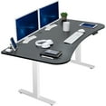 thumbnail image 1 of VIVO Electric 63” x 32” Standup Desk, Black Carbon Fiber Tabletop, White Frame, 1 of 8