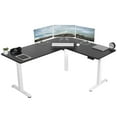 thumbnail image 1 of VIVO Electric 63" x 55" Corner Stand Up Desk, Black Table Top, White Frame, 1 of 4