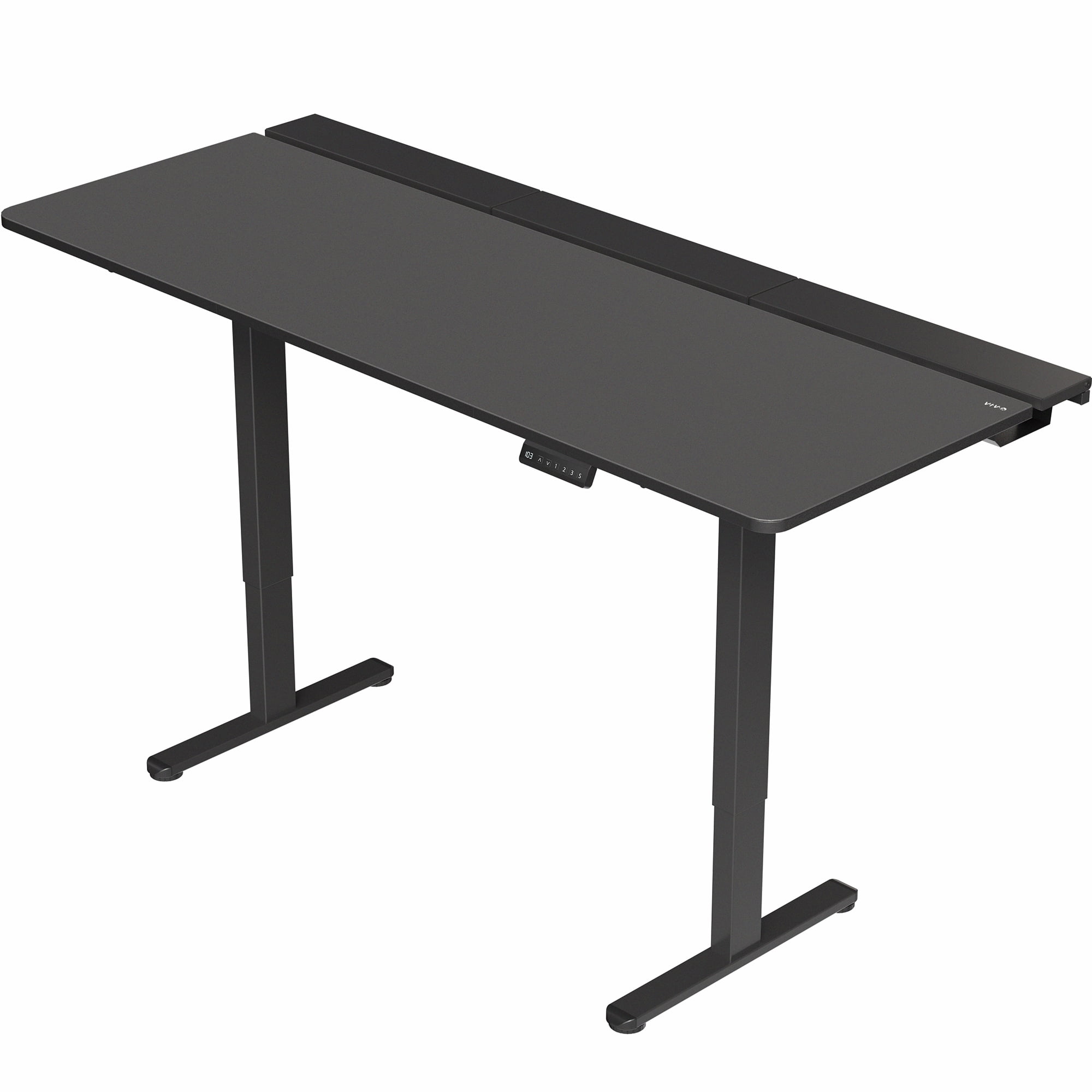 VIVO Electric 71" x 30" Desk, Full Pad, Black Hidden Cable Tabletop, Black Frame