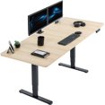 thumbnail image 1 of VIVO Electric 71” x 30” Stand Up Desk, Light Wood Table Top, Black Frame, 1 of 8