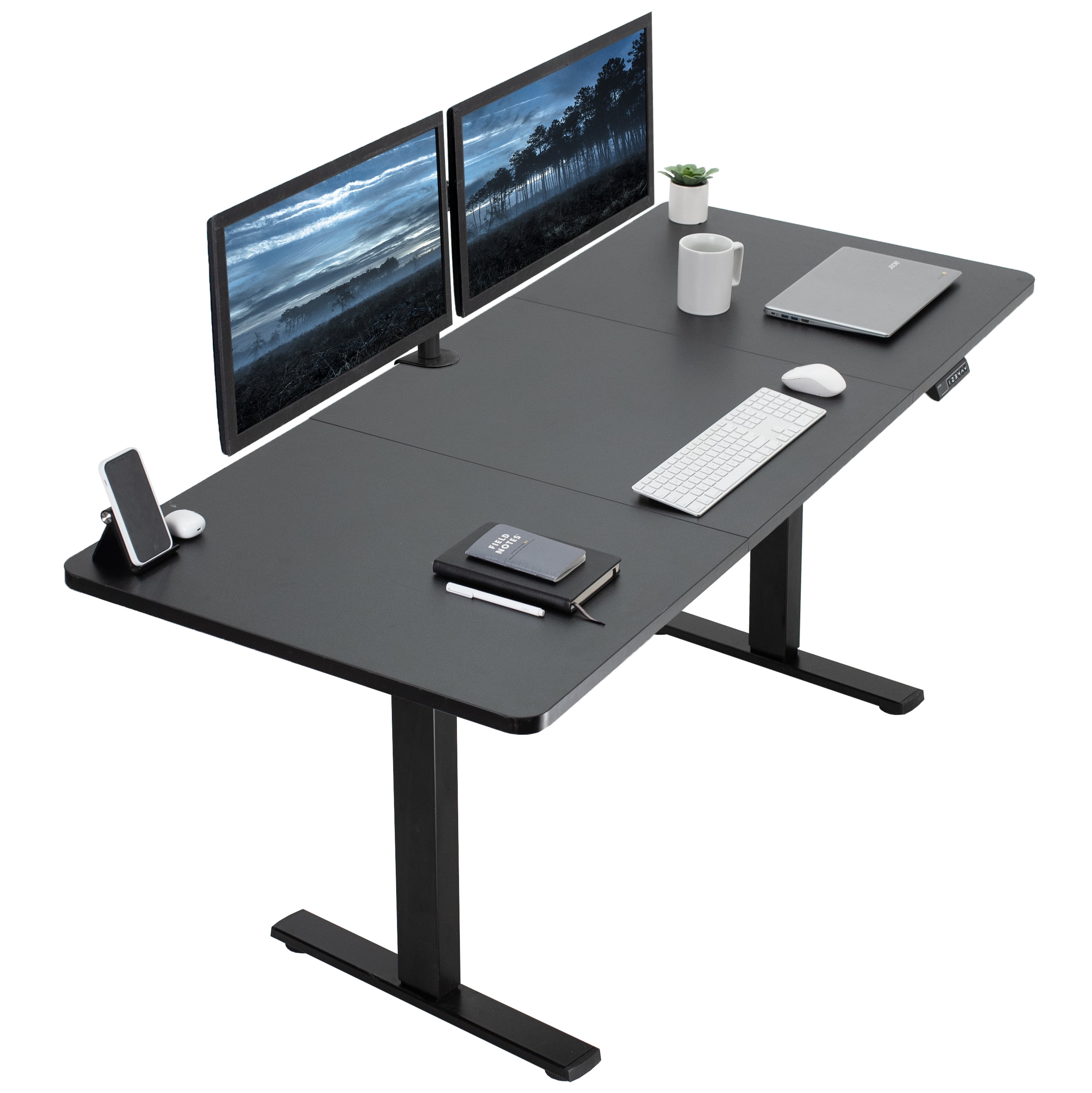 Vivo Electric Height Adjustable 71" Black Standing Desk with Memory Presets
