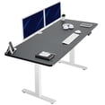 thumbnail image 1 of VIVO Electric 71” x 30” Stand Up Desk Workstation, Black Table Top, White Frame, 1 of 8