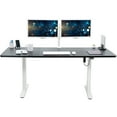 thumbnail image 1 of VIVO Electric 71” x 30” Stand Up Desk Workstation, Black Top, White Frame, 1 of 8