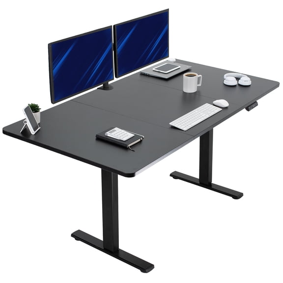 VIVO Electric 71” x 36” Stand Up Desk, Black Table Top, Black Frame
