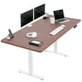 thumbnail image 1 of VIVO Electric 71” x 36” Stand Up Desk, Dark Walnut Table Top, White Frame, 1 of 8