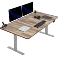 thumbnail image 1 of VIVO Electric 71” x 36” Stand Up Desk, Reclaimed Wood Table Top, Gray Frame, 1 of 8