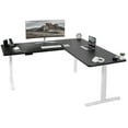 thumbnail image 1 of VIVO Electric 77" x 71" Corner Stand Up Desk, Black Table Tops, White Frame, 1 of 8
