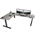 thumbnail image 1 of VIVO Electric 83" x 60" Stand Up Corner Desk, Dark Gray Table Tops, Black Frame, 1 of 7