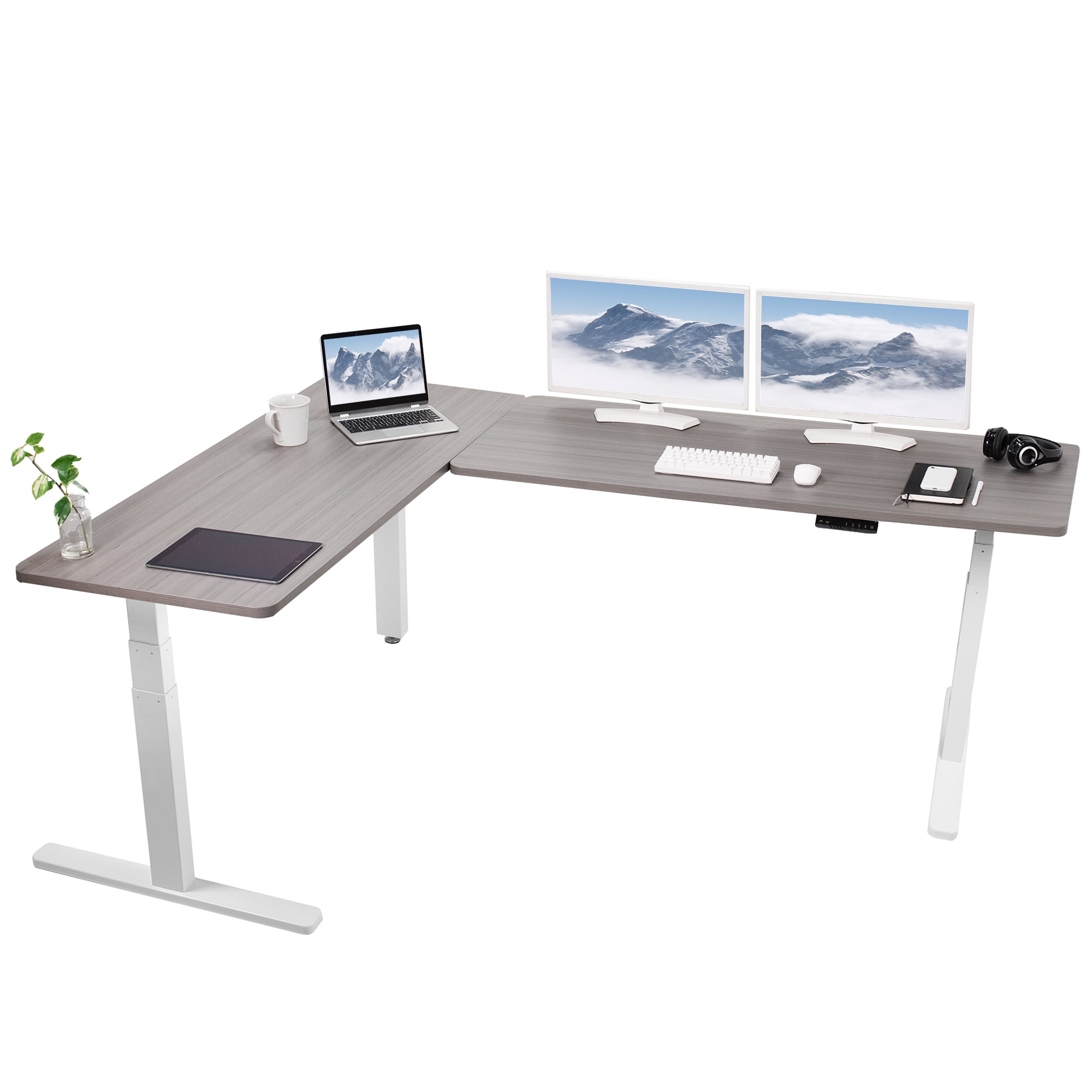 Black 48 x 24 Table Top with RGB Lighting – VIVO - desk
