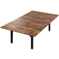 thumbnail image 1 of VIVO Electric 95” x 55” Square Corner Desk, Rustic Vintage Brown Tops, Black Frame, 1 of 8