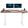 thumbnail image 1 of VIVO Electric Dual Motor 71” x 30” Standing Desk, Dark Walnut Top, White Frame, 1 of 8