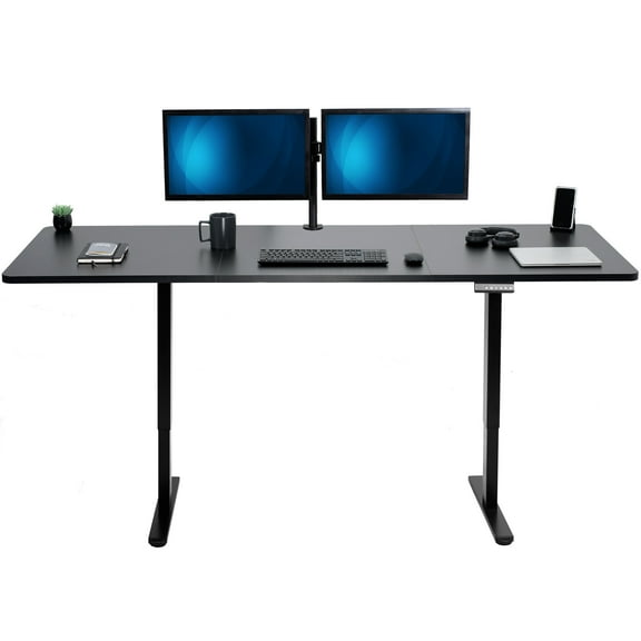VIVO Electric Dual Motor 83” x 30” Standing Desk, Black Top, Black Frame