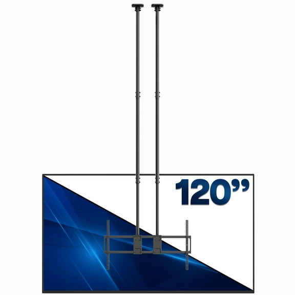 VIVO Extending Large Ceiling TV Mount, 60 to 120 inch Screens, Dual 10ft Poles