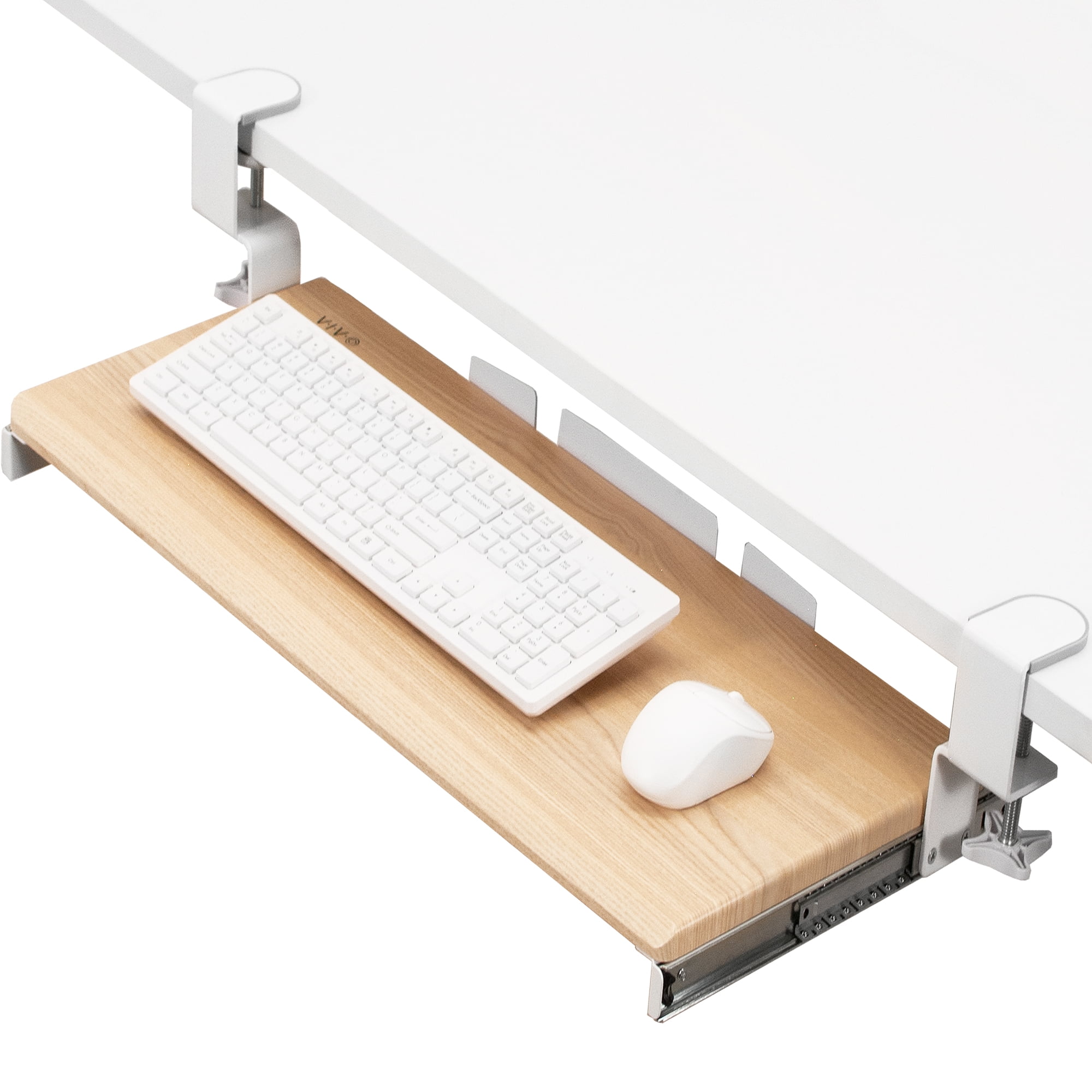 VIVO Extra Sturdy Clamp on Computer Keyboard and Mouse Under Desk Slider Tray