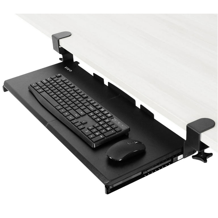 Vivo Extra Sturdy Clamp On Computer Keyboard and Mouse Under Desk Slider Tray MOUNT KB05E