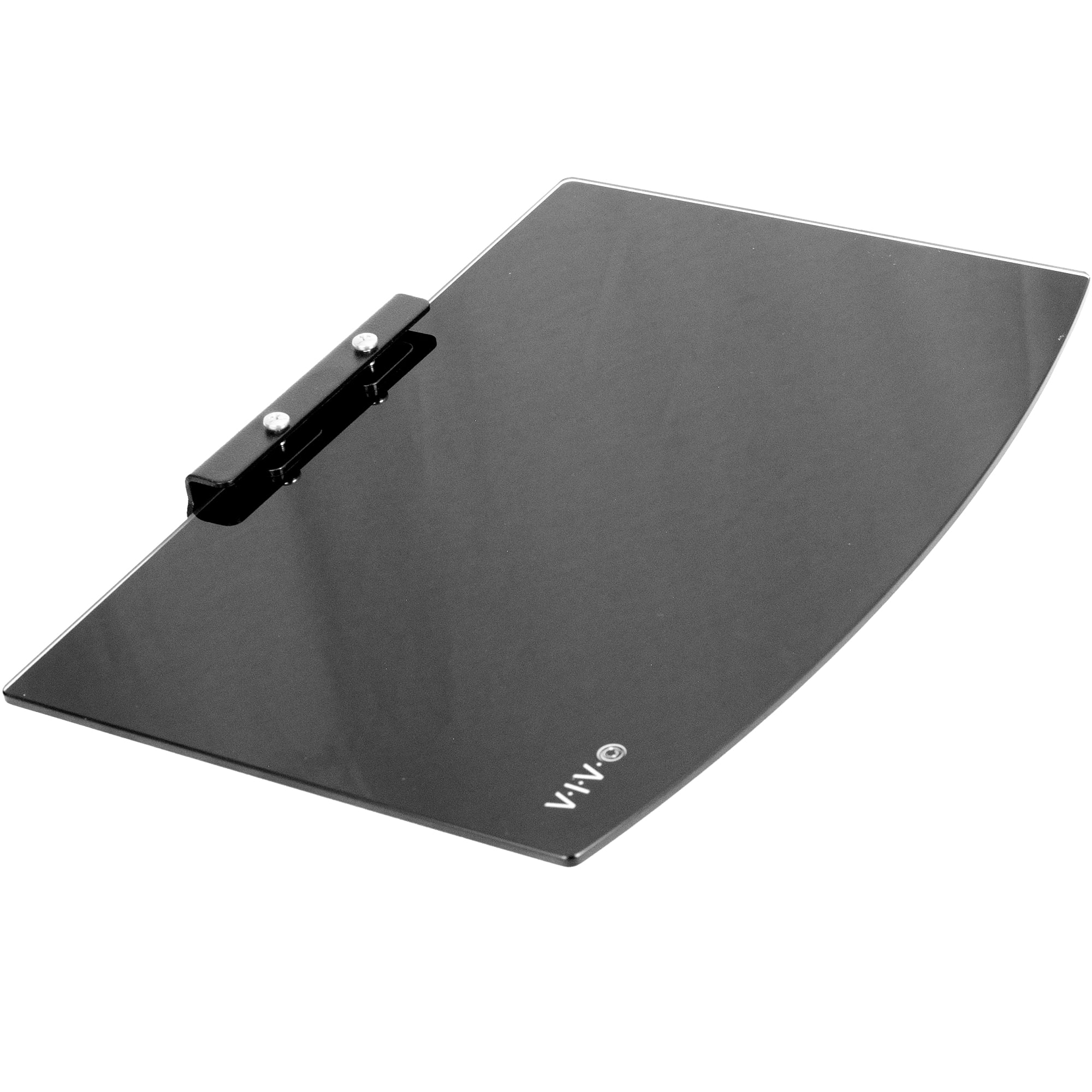 Sleek Black Tempered Glass Floating Wall Shelf for Entertainment Systems