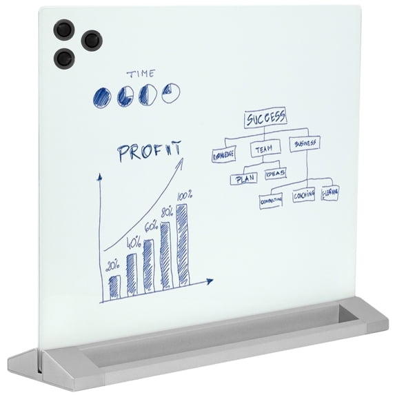 VIVO Glass Dry Erase Board Desktop Divider | 23" x 19" Whiteboard Partition