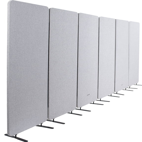 VIVO Gray 145 x 66 inch Privacy Panel Office Partition, Cubicle Room Divider