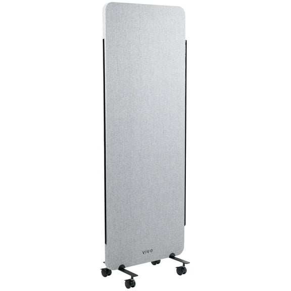VIVO Gray 24 x 66 inch Mobile Privacy Panel Office Partition on Wheels