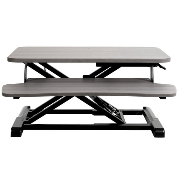 VIVO Gray 26" Height Adjustable Standing Desk Monitor Riser, Black Frame