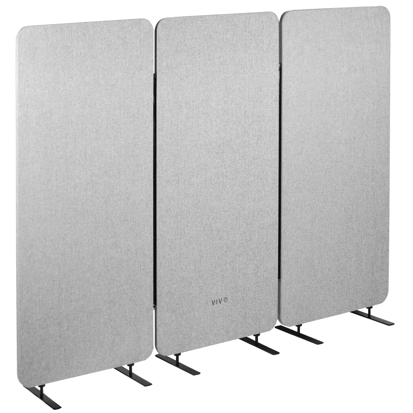Gray 72" x 66" Freestanding Acoustic Privacy Panel Room Divider