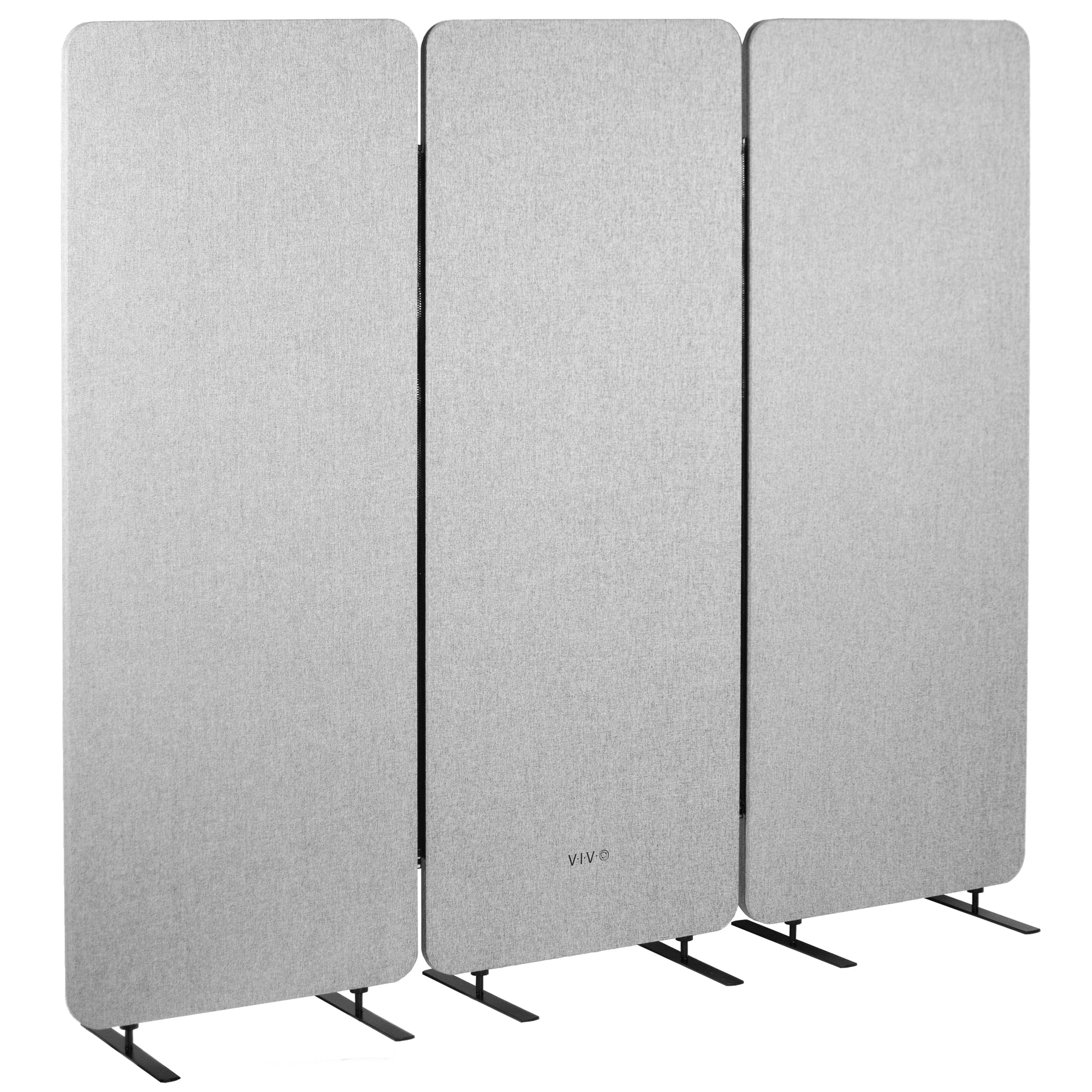 Gray 72" x 66" Freestanding Acoustic Privacy Panel Room Divider