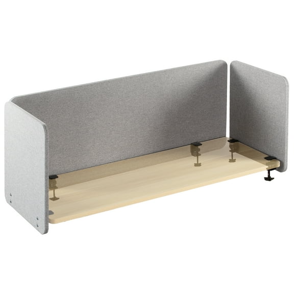 VIVO Gray Clamp-on 60" and 24" Desktop Privacy Panels (3 Panels) | Desk Dividers