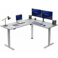 thumbnail image 1 of VIVO Gray Electric 63" x 55" Corner Standing Desk, L-Shaped Workstation, 1 of 9
