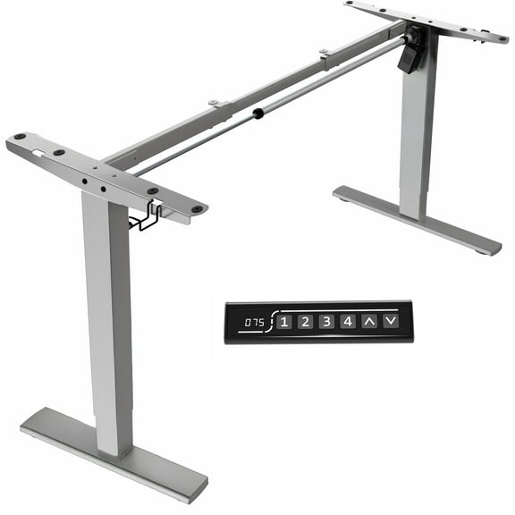 VIVO Gray Electric Stand Up Desk Frame, Single Motor Standing Adjustable Base