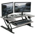thumbnail image 1 of VIVO Gray Height Adjustable Standing Desk Riser, Tabletop Sit-Stand, Black Frame, 1 of 9