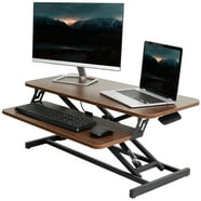 VIVO Black Corner Adjustable Stand-Up Office Desk Riser for Computer ...