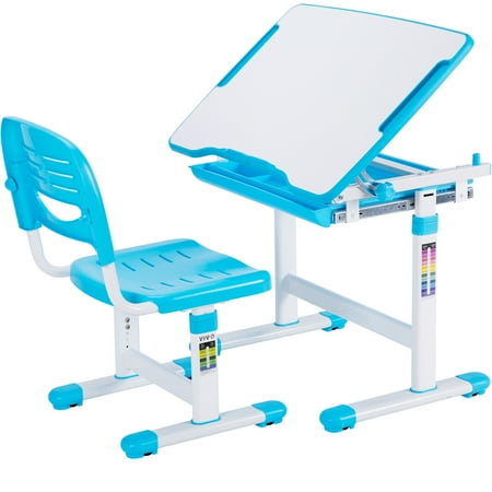VIVO Height Adjustable Childrens Desk & Chair Kids Interactive Work Station Blue