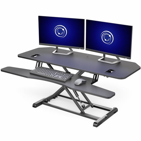 VIVO Height Adjustable Corner Desk Riser, 48" Sit-Stand Desk Converter