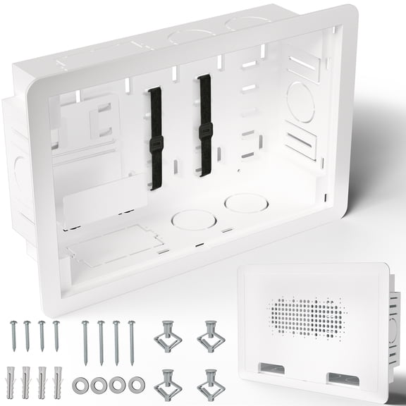 VIVO In-Wall Media Management Recess Outlet Box for New or Retrofit Construction