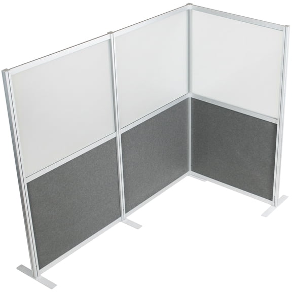 VIVO L-Shaped Modular Wall System, 3 PET/Acrylic Panels, Office Cubicle Dividers
