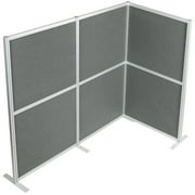 VIVO L-Shaped Modular Wall System, 3 PET Panels, Modern Office Cubicle Dividers