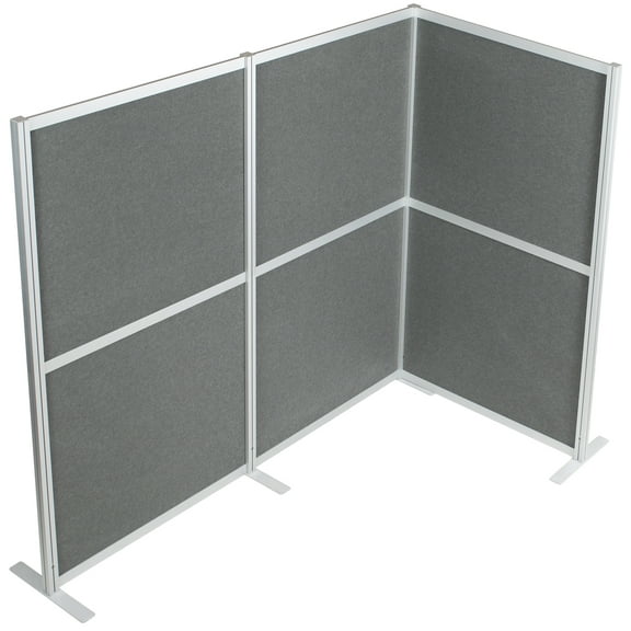 VIVO L-Shaped Modular Wall System, 3 PET Panels, Modern Office Cubicle Dividers