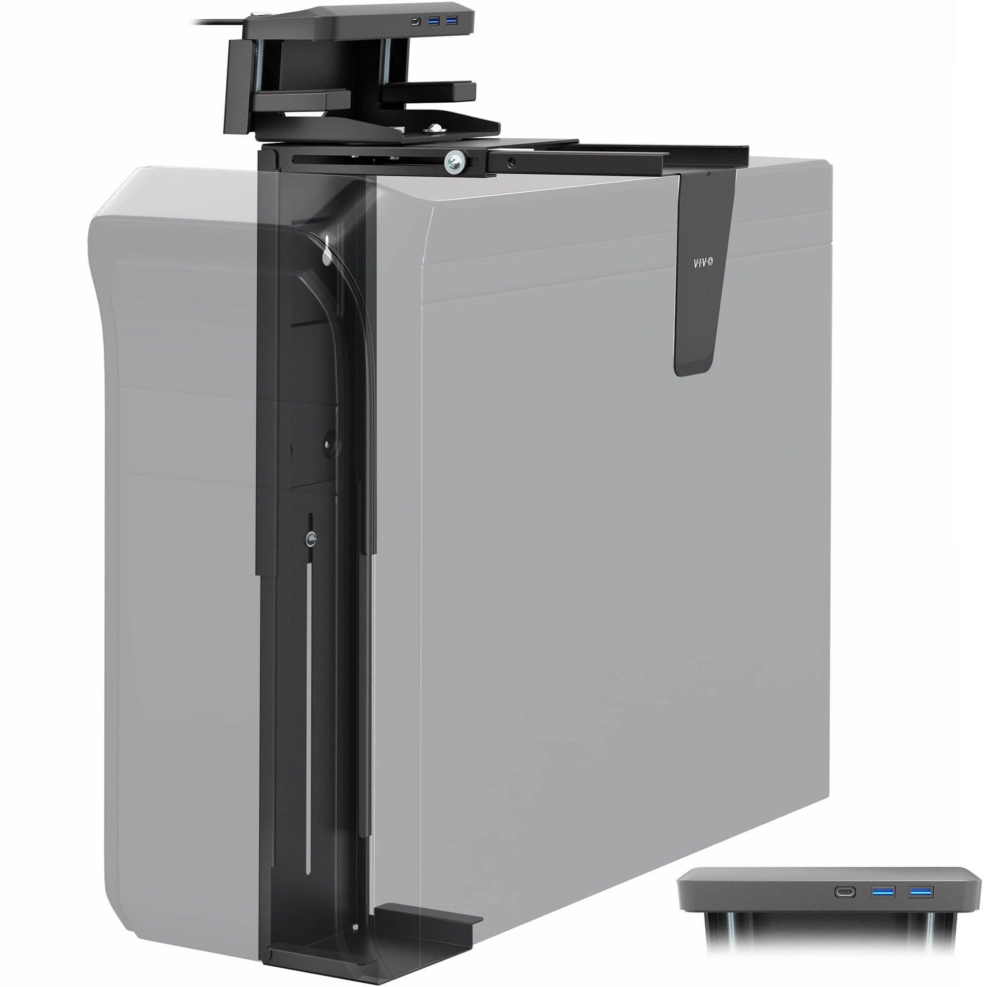 VIVO Large Clamp-on and Wall PC Mount, Computer Case Holder with 135 ...