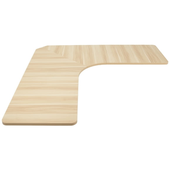 VIVO Light Wood 71x71 inch Curved Corner Table Top for Sit to Stand Desk Frames