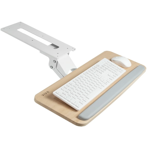VIVO Light Wood Adjustable Computer Keyboard & Mouse Tray Under Table Desk Mount