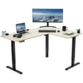 thumbnail image 1 of VIVO Light Wood / Black Electric 63" x 47" Corner Standing Desk, 1 of 8