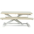 thumbnail image 1 of VIVO Light Wood Height Adjustable 28" Standing Desk Monitor Riser, White Frame, 1 of 9