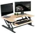 thumbnail image 1 of VIVO Light Wood Height Adjustable Standing Desk Monitor Riser Tabletop Sit Stand, 1 of 9