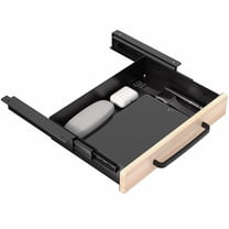 VIVO Light Wood Space Saver Sliding Under Desk Storage Drawer with Pull Handle